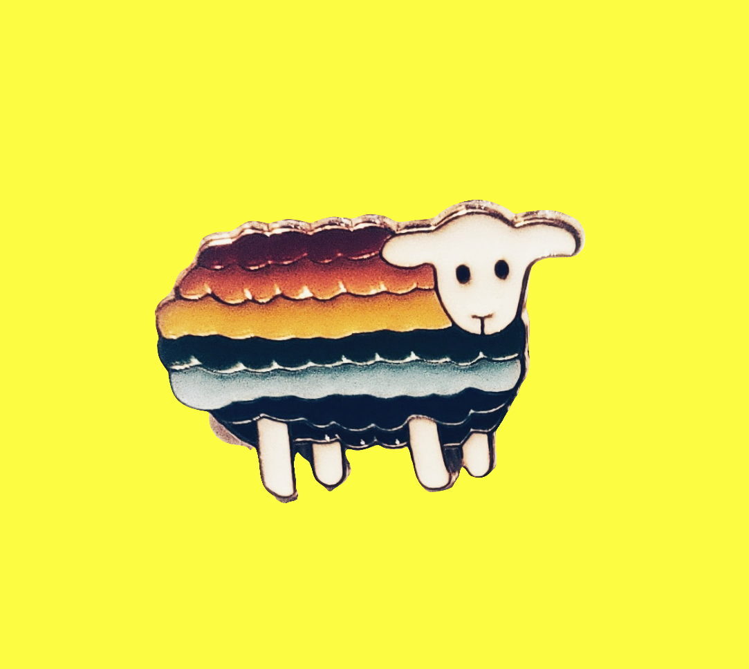 Rainbow Sheep Pin