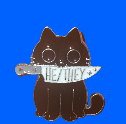 Pronoun proud Cat Pin