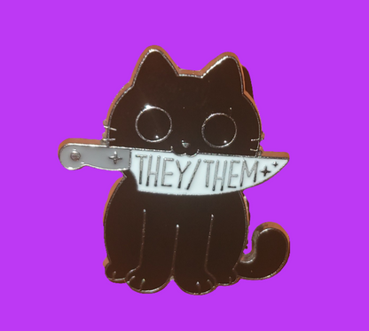 Pronoun proud Cat Pin