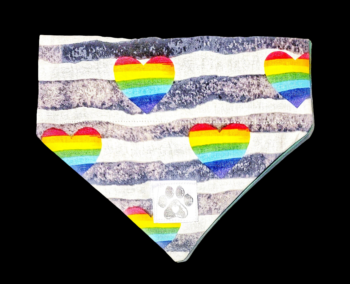 Rainbow Heart Pet Bandanas