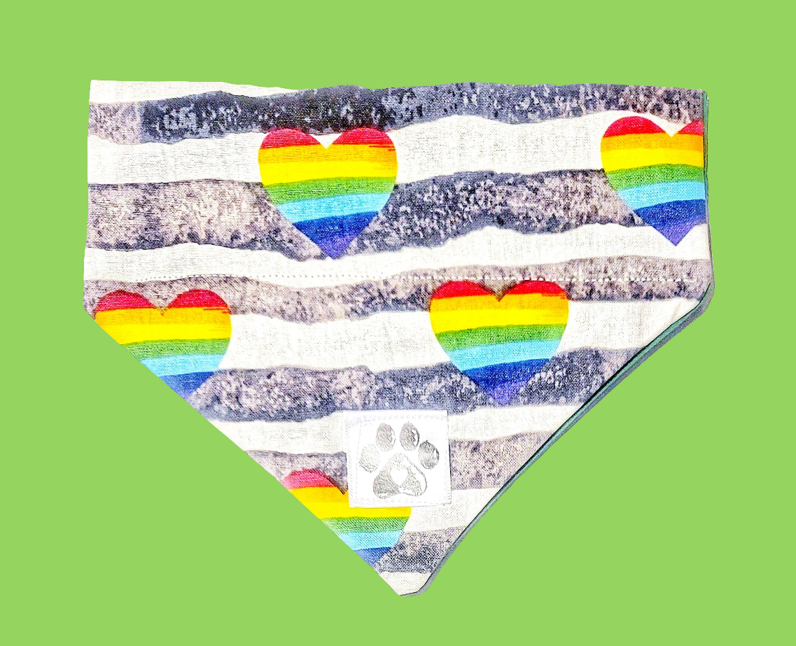 Rainbow Heart Pet Bandanas