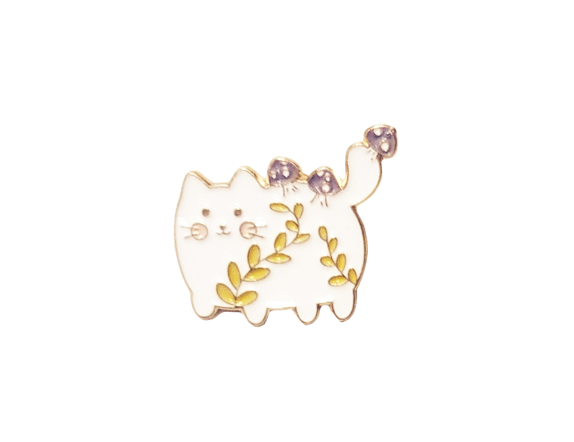 White Cat Pin