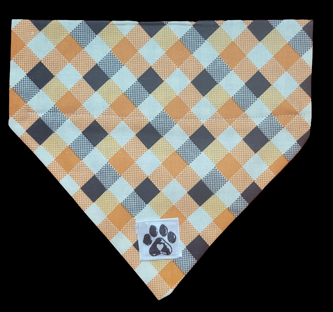 Fall Plaid Slip-On Pet Bandanas