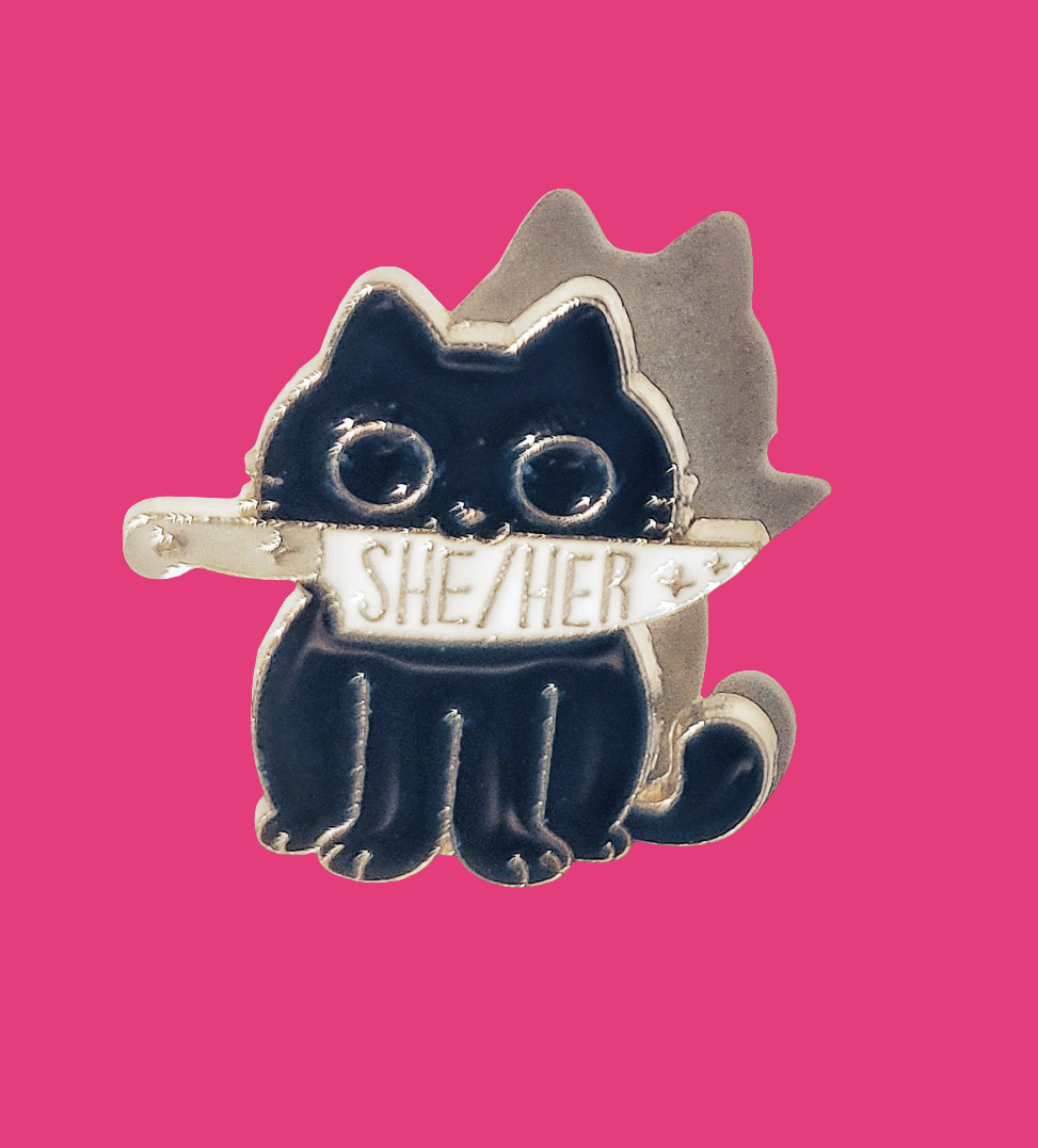 Pronoun proud Cat Pin