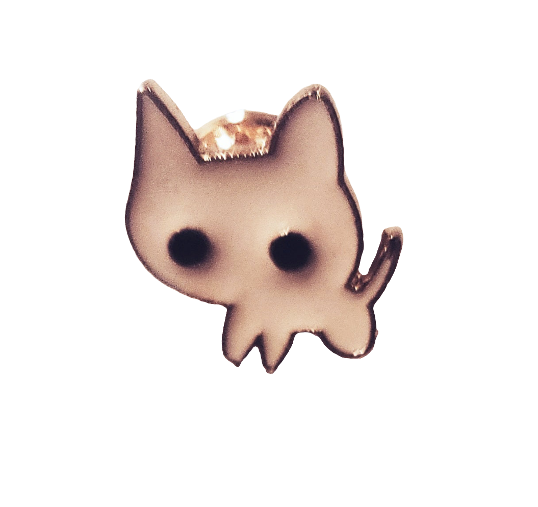 White Kitty Pin