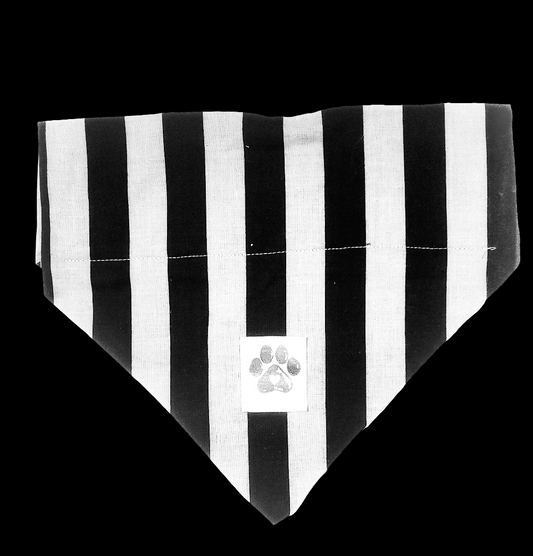 Black and Gray Striped Pet Bandanas