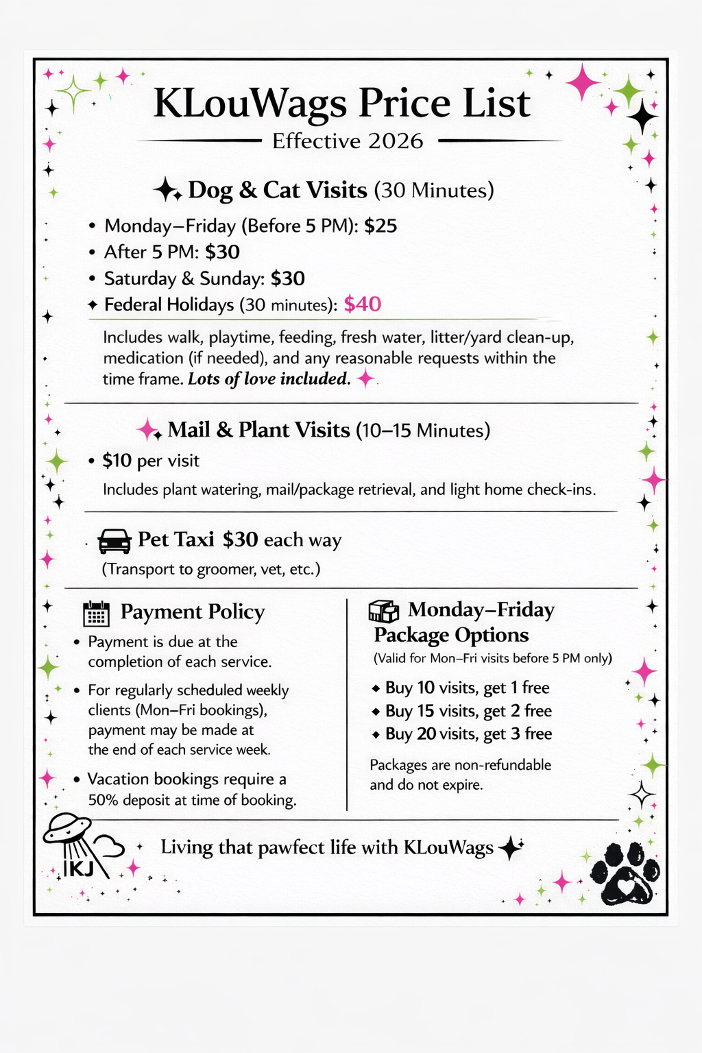 KLouWags Services Review and Price Page 🐾