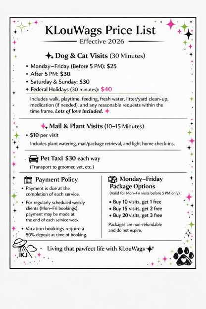 KLouWags Services Review and Price Page 🐾